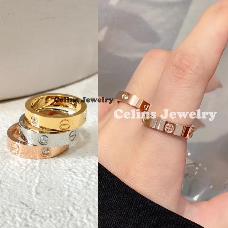 Cute- Cincin Titanium Premium Ctr Emboss Cincin Couple Tunangan