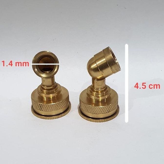 Ytta- Nozzle Sprayer Kabut Kuningan Bengkok Elektrik 4 Lubang Import Taiwan