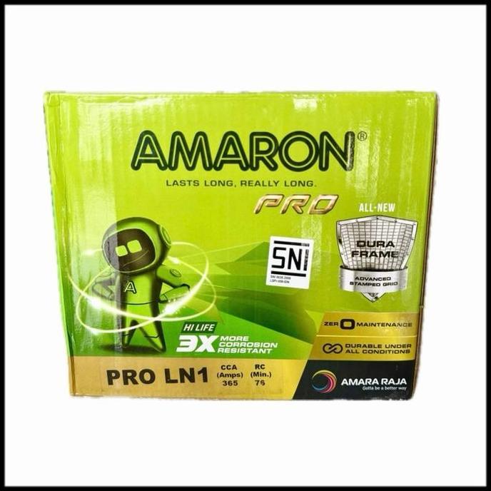 Promo GARANSI 1 TAHUN Aki Mobil Ford Fiesta DIN 45 LN1 Aki kering Amaron Diskon