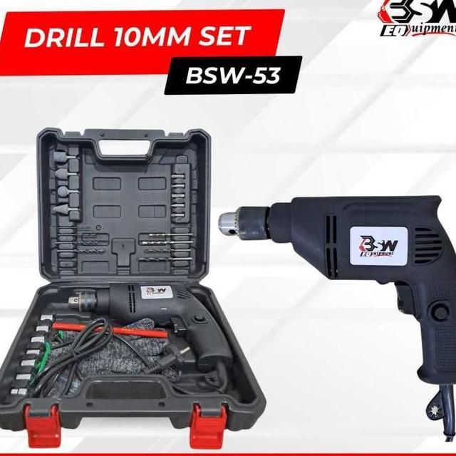 Bsw Mesin Bor Listrik 10Mm Set Koper Free Mata Bor Dan Mata So Cocok Untuk Bor Kayu Bor Besi Bor Tem