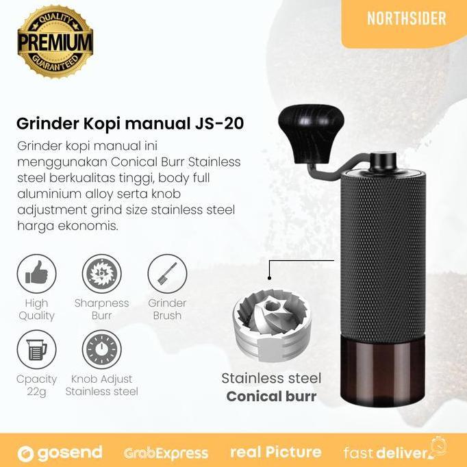 Hand coffee grinder kopi manual stainless steel conical burr JS-20