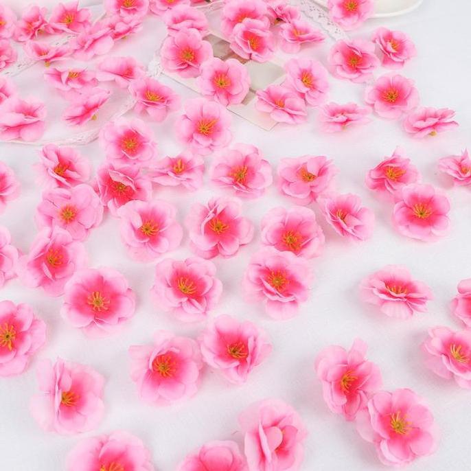 Flwr- Bunga Meihwa Tabur Dekorasi Imlek Meihwa Bunga Kain Sakura Pink Murah
