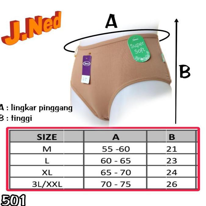 Upap- J501 Sorex Celana Dalam Wanita Dewasa, Celana Dalam Sorex Wanita Size M L El Ql