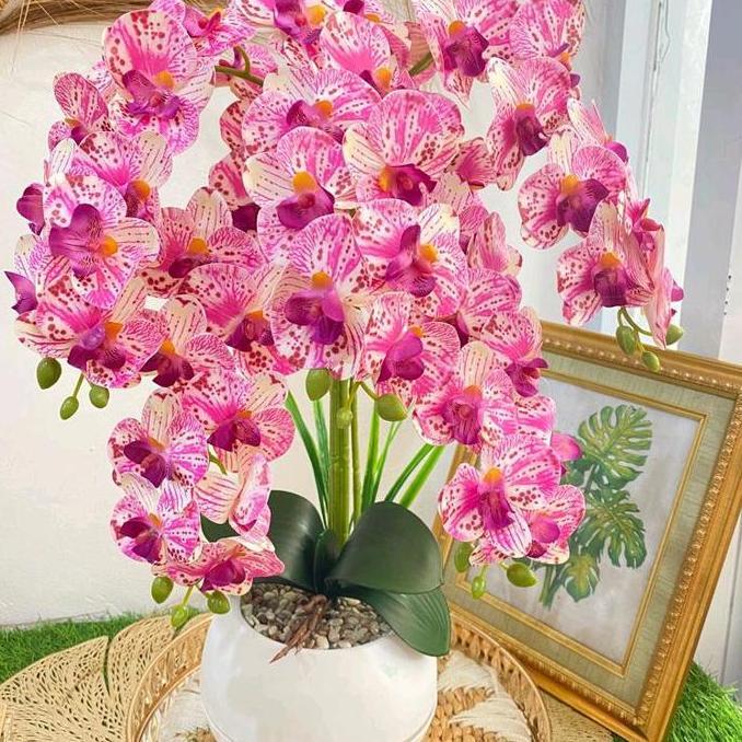 Flwr- Bunga Palsu Anggrek Cab 5 Vas Bola