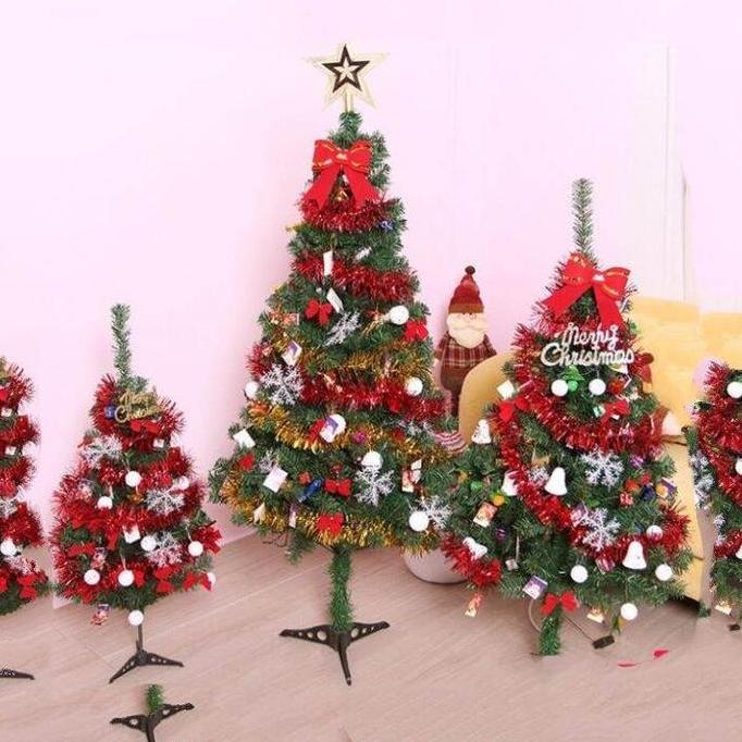 Terlaris Pohon Natal Lengkap Hiasan Ukuran 150Cm / Pohon Natal 5 Kaki Set Hiasan Lampu