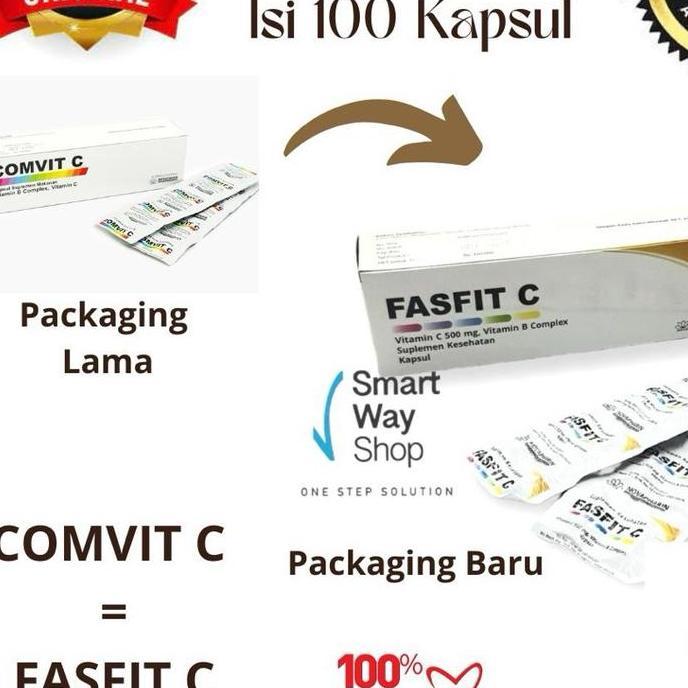 Vitmax- Vitamin C Comvit Fasfit C 500 Mg + B Complex 1 Box Isi 100 Ready Stock