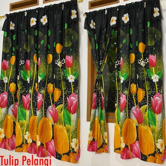 Romx- Gorden Motif Tulip Pelangi Elegan Serut