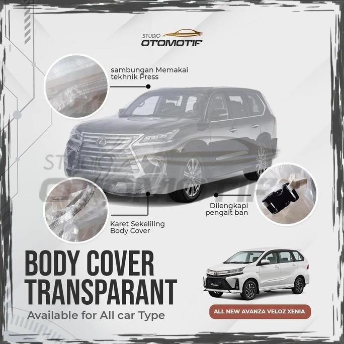 BODY COVER ALL NEW AVANZA XENIA VELOZ TRANSPARENT PLASTIK BENING 0,8MC