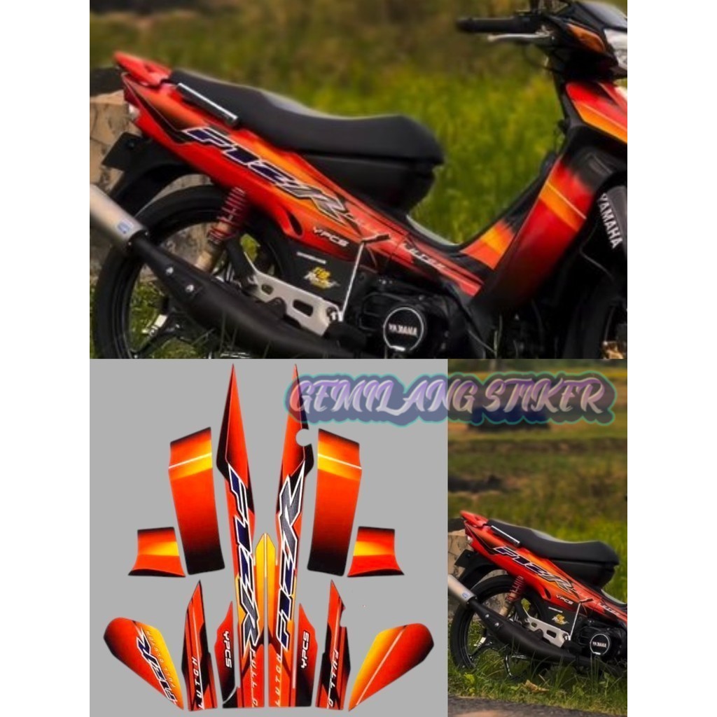 Striping Decal Polet Sticker yamaha F1ZR fizr fiz r f1 zr 2003 orange list body standar berkualitas 