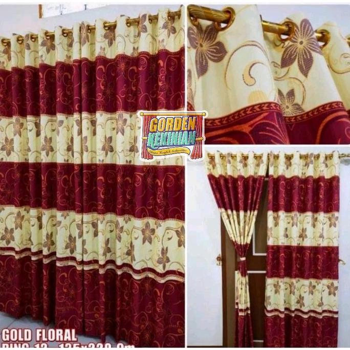 Romx- Gorden Motif Maroon Floral Ring 12 Gorden Maroon Floral Gorden Merah Maroon Gorden Smokring Go