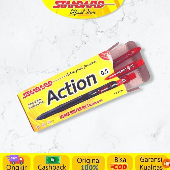 Zxyg- Standard - Pulpen Action 0.5 ( Alat Tulis / Pen / Ballpoint / Pena )