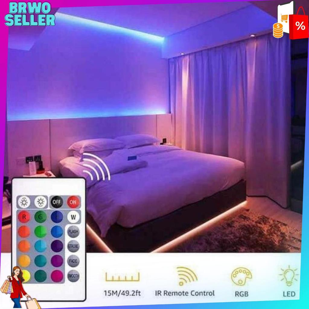 [3528 10m] Lampu led strip rgb 16 warna remote tiktok warna warni lampu kamar dinding BIGDEAL