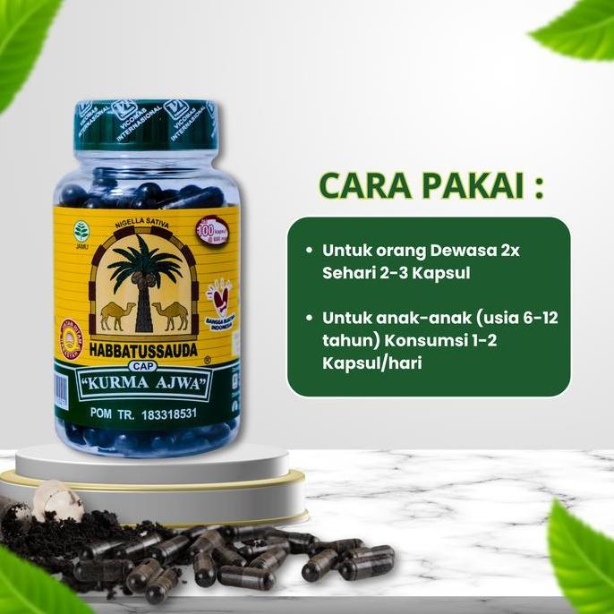 Ladyxy- Cap Kurma Ajwa - Habbatussauda 100 Kapsul - Habbatussauda Cap Kurma Ajwa Serbuk Jintan Hitam