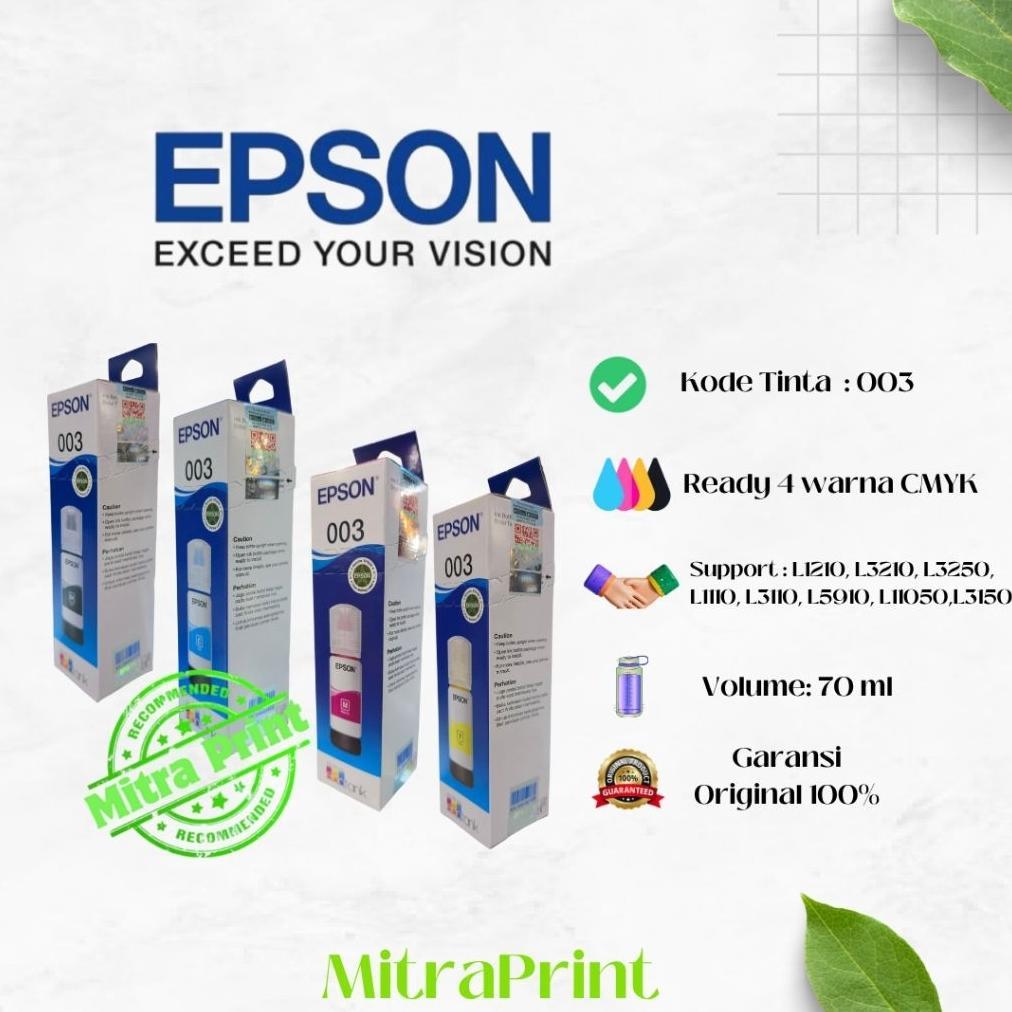 Tinta Epson 003 Original untuk Epson L3210 L3250 L1210 L3110 L3105