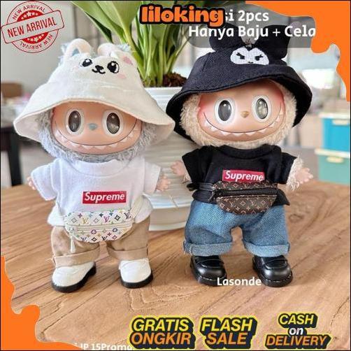 READY !! Baju Pakaian LABUBU V1 V2 Branded Chanel LV Lucu Kacamata Tas Boneka Super