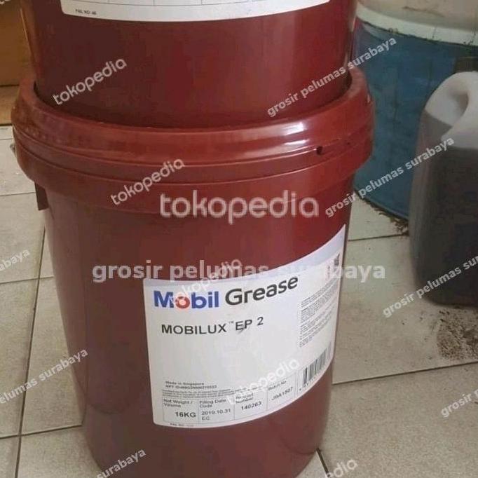 Original Mobilux grease EP 2 import PAIL Gemuk lithium EP 2 Stempel MOBIL EP2