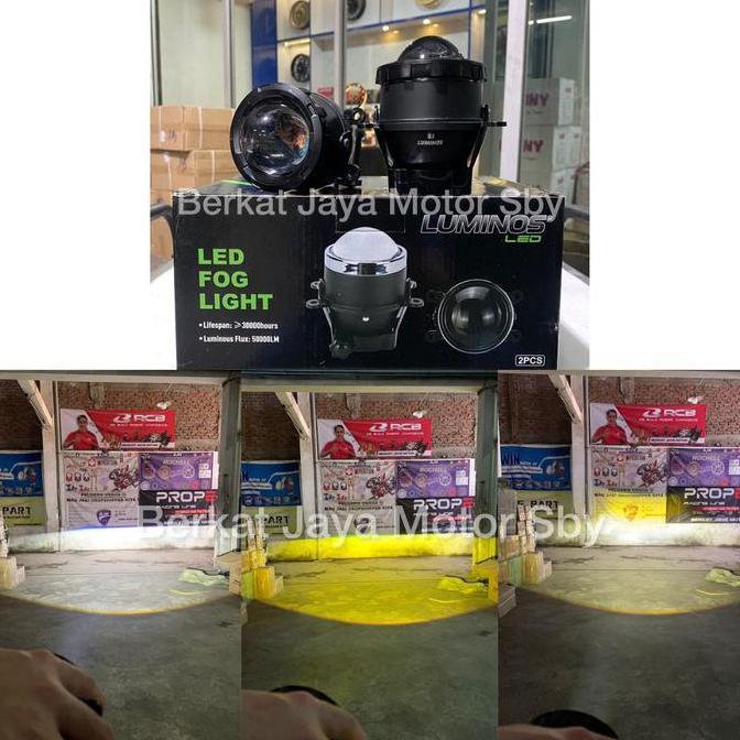 LAMPU LED FOGLAMP LUMINOS 3 WARNA BILED PROJECTOR 3 INCH ORIGINAL