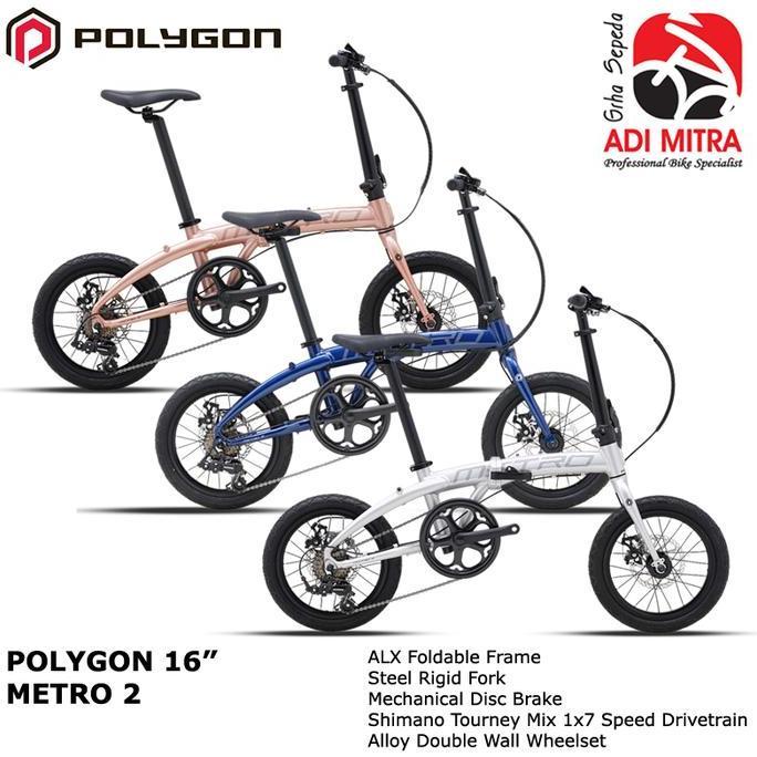 Terlaris Polygon Metro 2 Sepeda Lipat 7 Speed [16 Inch] Folding Bike