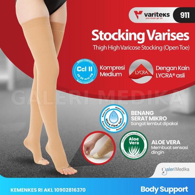 ORIGINAL Variteks 911 Stoking Varises Medium Compression - Stoking Kesehatan READY STOCK