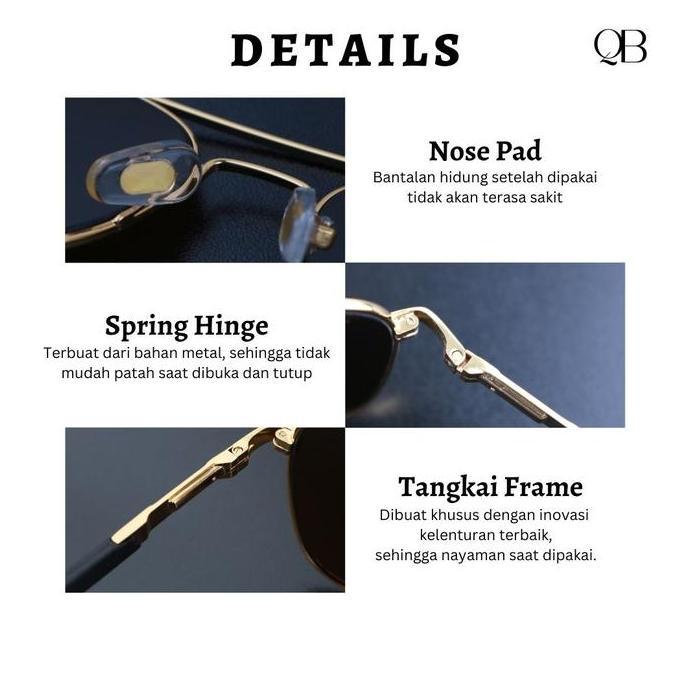 Yourp- Free Dompet&Lap-6103Kacamata Hitam Original Fashion Pria, Lensa Kaca Asli Kacamata Cocok Untu