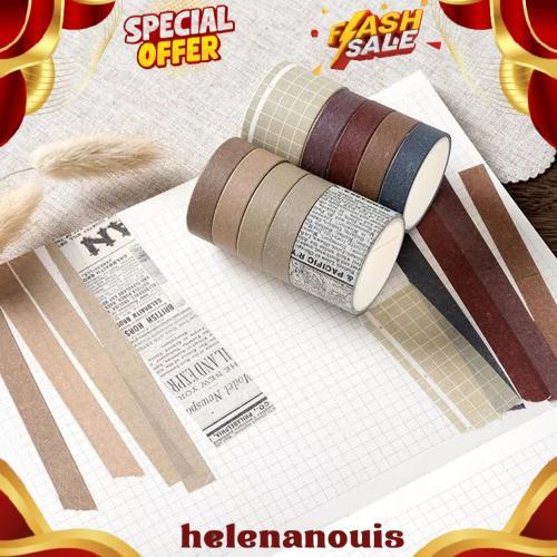 [10PCS] Washi Tape Agugu Vintage Aesthetic 2 Meter Masking Tape PREMIUM