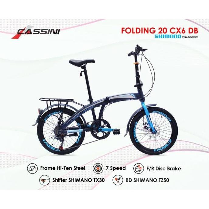 Terlaris Sepeda Lipat Trex Cassini 7 Speed 20 Inch Murah Sni Garansi Termurah