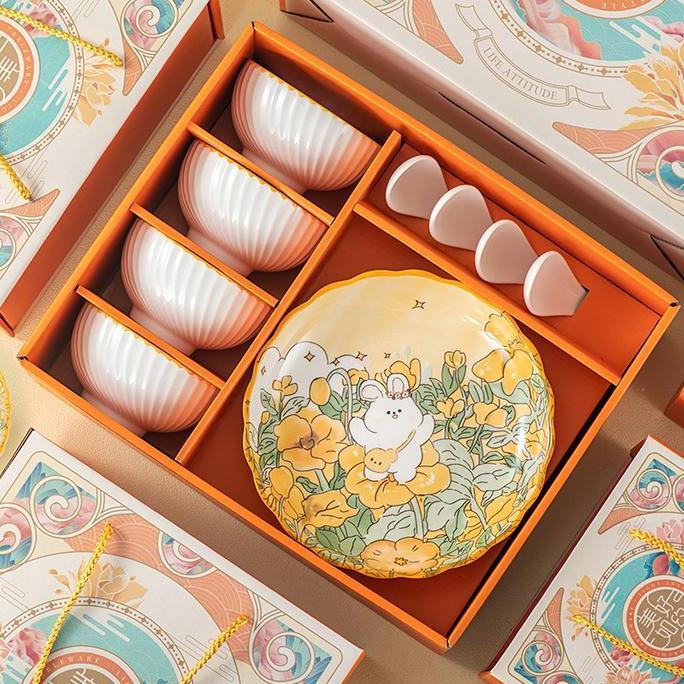 Sourvenir set mangkok keramik jepang premium peralatan makan porselen