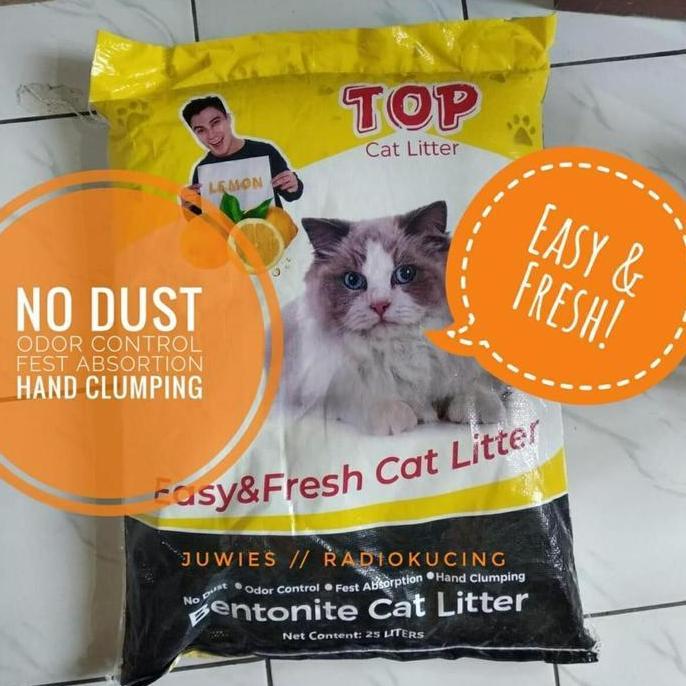 PROMO - Pasir Kucing Top Litter 25 lt Baim Wong Gumpal Wangi Karung 20 kg [ JUWIES RADIO KUCING ]
