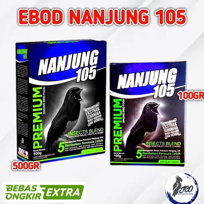 BEBAS ONGKIR - PUR BURUNG NANJUNG 105 VOER PELET EBOD JAYA PAKAN BURUNG NANJUNG