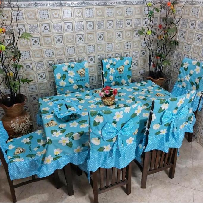 Dkrs- Sarung Kursi Meja Makan 6 Kursi