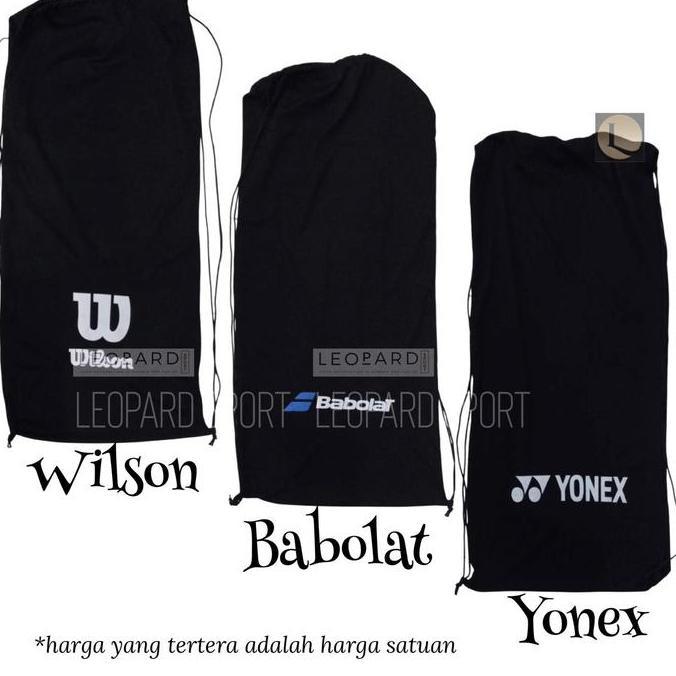 Tas Raket Tenis Lapangan / Sarung Raket Serut Kain Cover Tennis