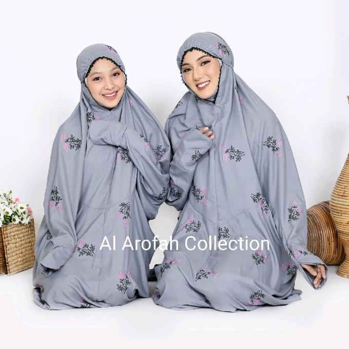 Syukron- Al Arofah Mukena Terusan Dewasa Dan Remaja Royal Rose Mukenah Cantik Motif Bordir Tasik