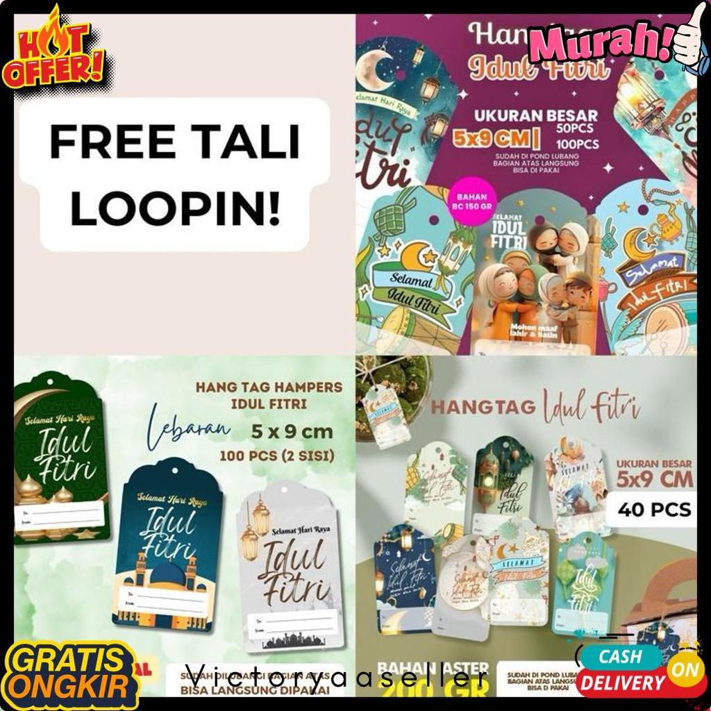 Cod [Free Tali] 40/50/100Pcs Hang Tag Lebaran Idul Fitri Hampers Rs00
