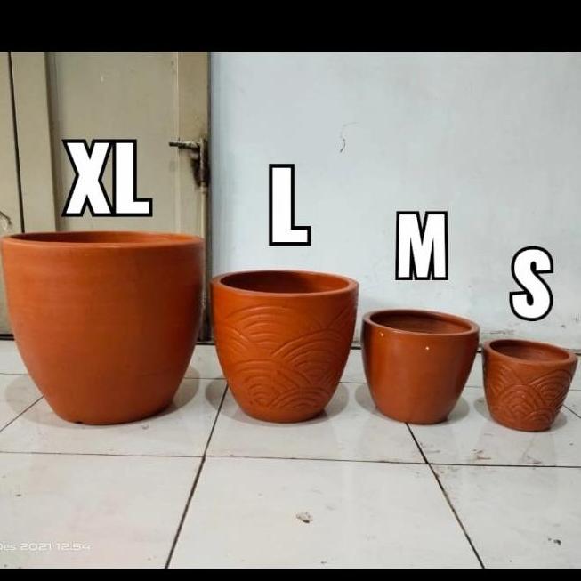 Plnt- Pot Gerabah Guci Jumbo, Pot Tanah Liat Besar, Khusus Go Jek