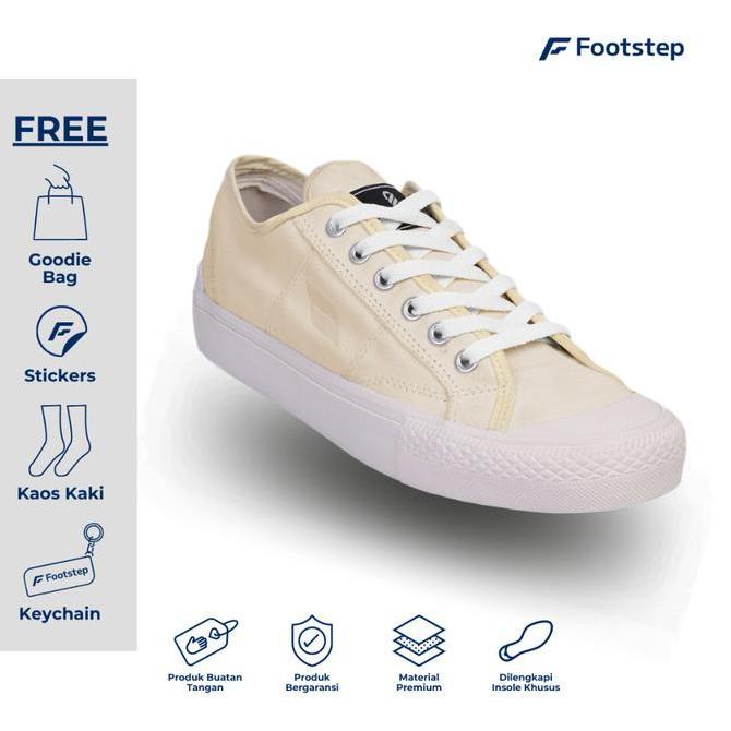 PROMO - Footstep Footwear Sepatu Pria Sneakers Vulcanized Scott Full White Original Shoes Casual Sne