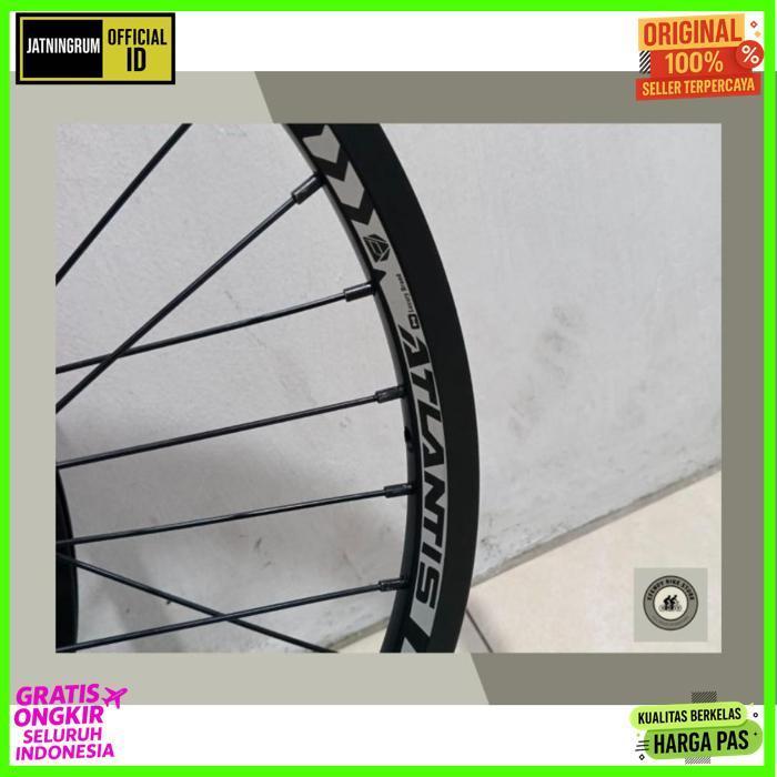 Original Wheel Set Atlantis Hub Merah Alloy Wheel Set 20 X 175 Hub Merah Alloy 36 Hole  Velg Jadi Pe