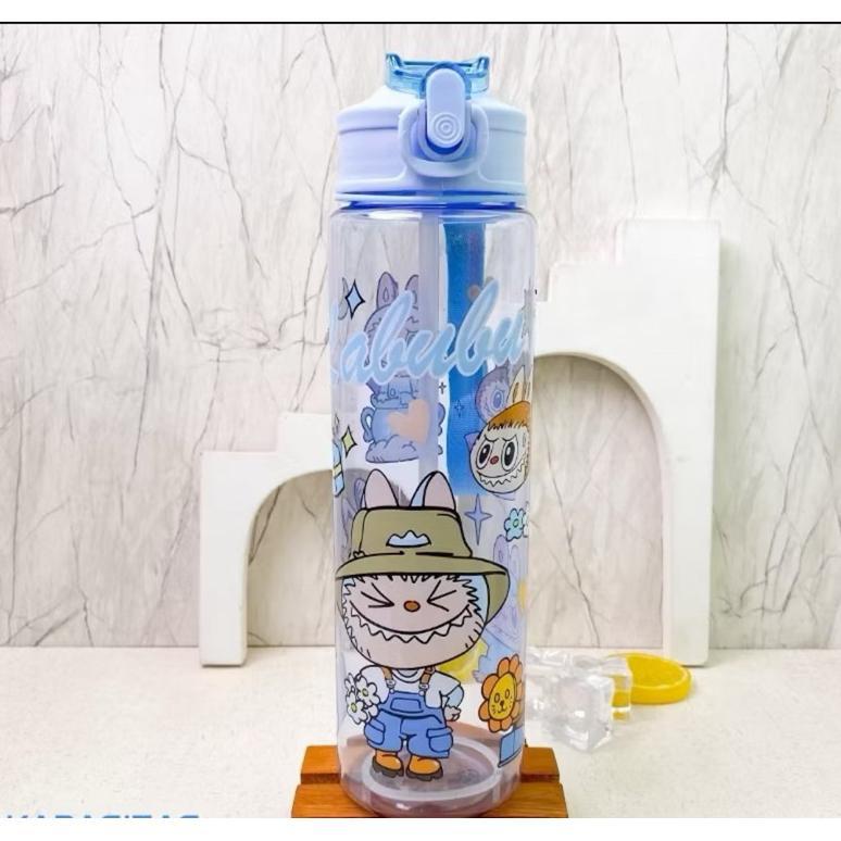 New Deals Botol Minum Labubu Tumbler Plastik Karakter Anak Lucu Wadah Bekal Minum Sekolah