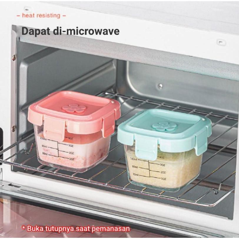 New Penyimpanan Wadah Mpasi Kaca / Wadah Mpasi Bayi Kaca / Baby Food Container Kaca / Wadah Mpasi Bp