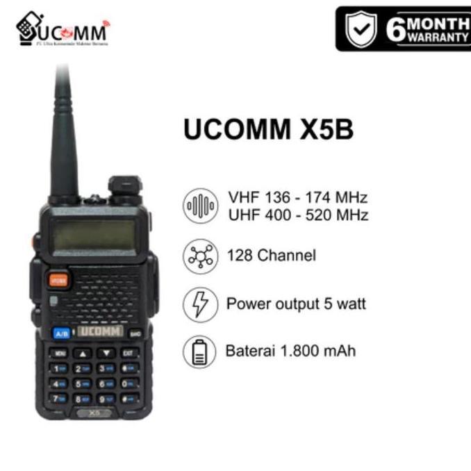 PROMO - UCOMM X5B X5 UV5R BFUV5R BF UV-5R HT DUAL BAND ORIGINAL GARANSI