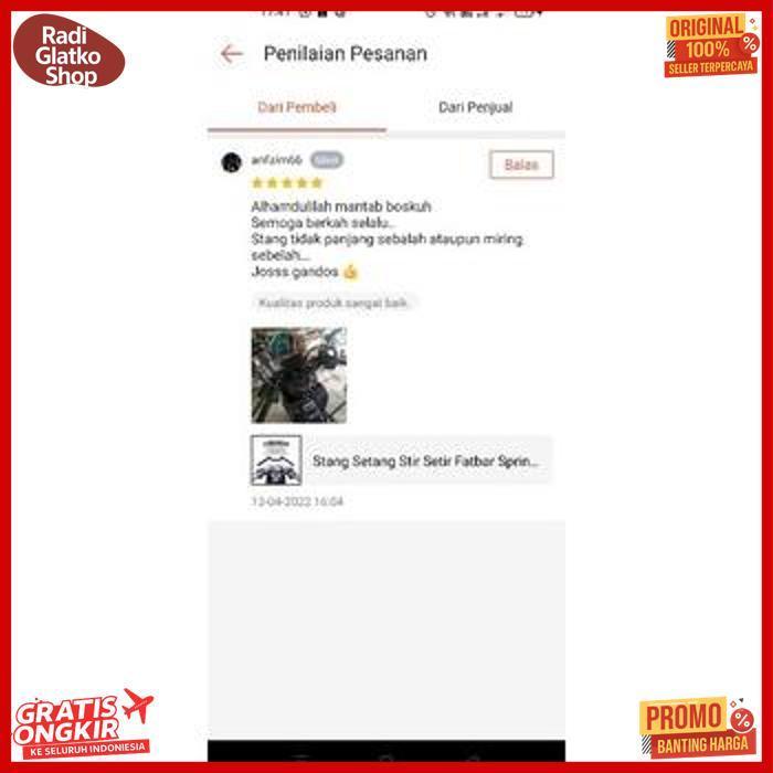 Murah Stang Setang Stir Setir Fatbar Sprinter Pendek Beat Street Vixion Megapro Cb150R Racing Hitam