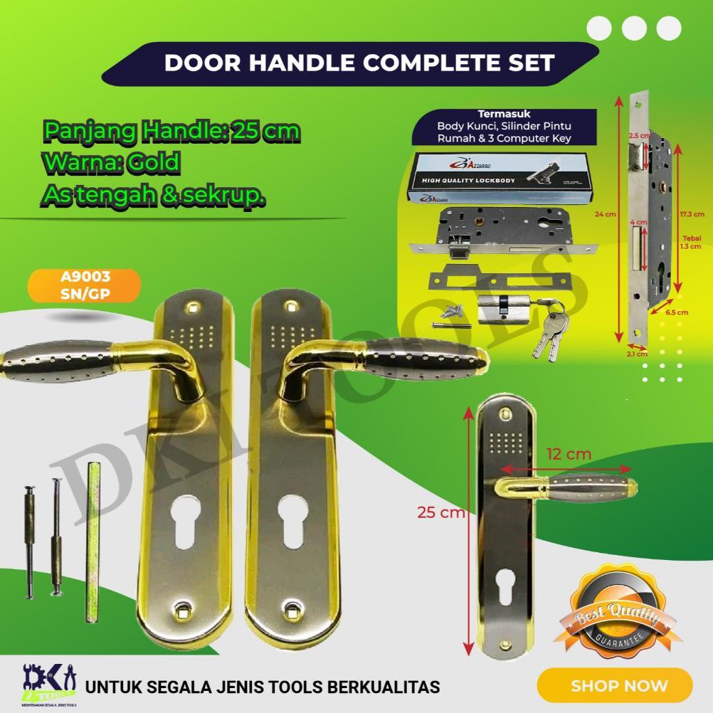 AZZURRO Kunci Gagang Pegangan Pintu Rumah Besar Set Door Handle Complete Komplit Lengkap 25 Cm