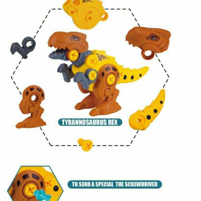SATU SET (4unit) Mainan edukasi, DIY Bongkar Pasang Dinosaurus