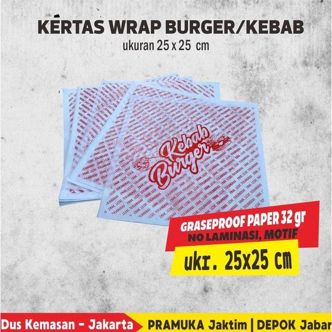 NEW - Kertas Kebab / bungkus burger