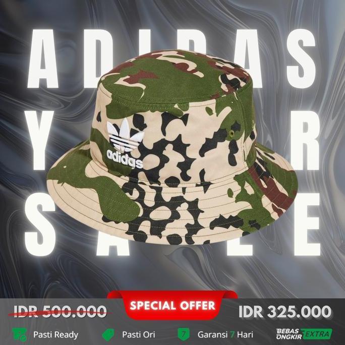 Topi bucket adidas originals adicolor Camo bucket hat - Wild Pine IU0042