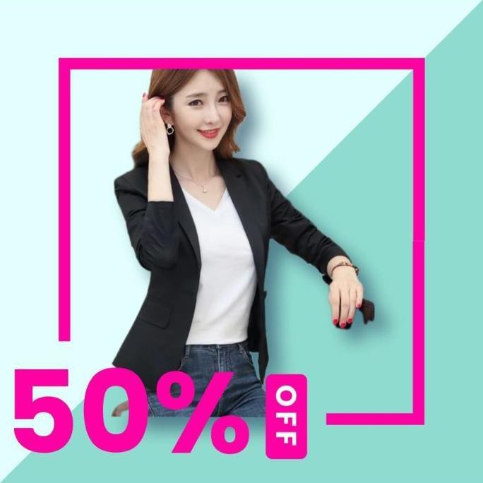 Jas Blazer Wanita Formal Non Formal Slimfit Jas Kerja Wanita Hitam