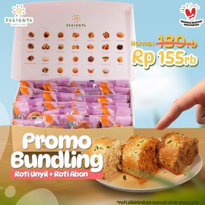 PROMO BUNDLING ROTI ABON + DELICUTE BUN/ROTI UNYIL (DIKIRIM RANDOM) Frozen Maryam