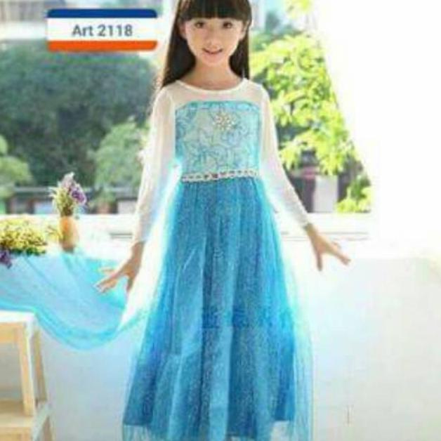 ORIGINAL Kostum Elsa Frozen anak  4 - 8  Tahun / Baju Ulang Tahun Princess READY STOCK