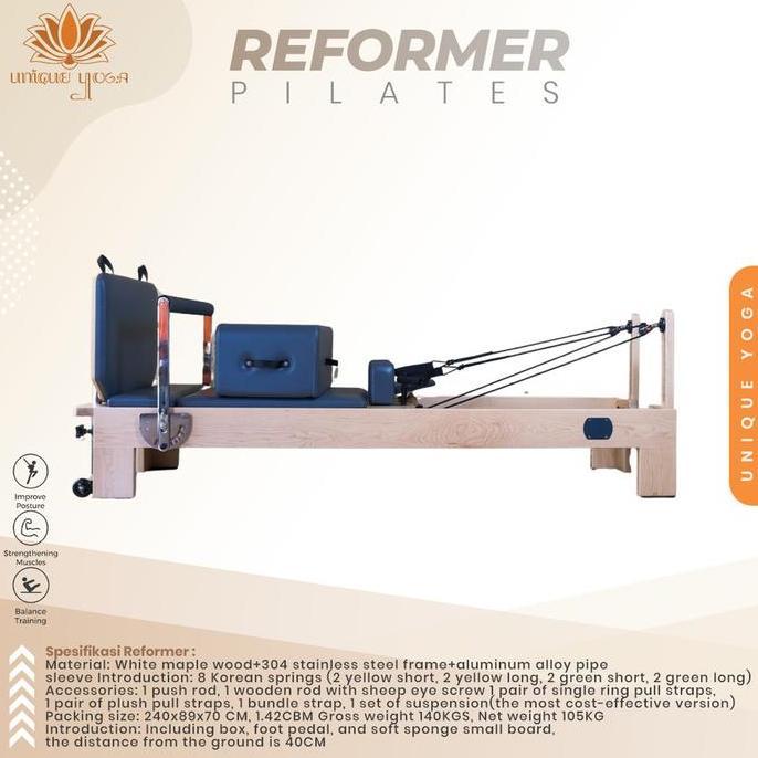 Alat Fitness Pilates Reformer / Yoga Bed/Pilates Bed / Ranjang Pilates / Unique Pilates Foldable Ref