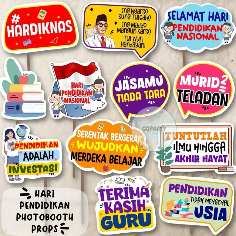 HARI PENDIDIKAN NASIONAL PHOTOBOOTH PROPS HARDIKNAS TONGKAT FOTO PROPERTI MURID GURU TEACHER STUDENT