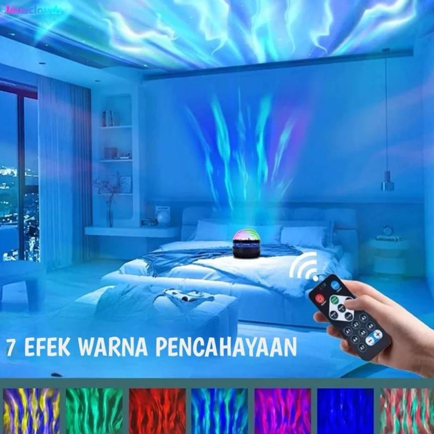 TERBARU Lampu proyektor Aurora Utara mini Lampu Galaksi Langit Aurora Lampu Tidur Lampu Disco + Remo